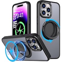Magnetic Ring Case for iPhone 14 Pro Max,Compatible with MagSafe with 360 Ring Stand Shockproof Protection Cover Case for iPhone 14 Pro Max Black