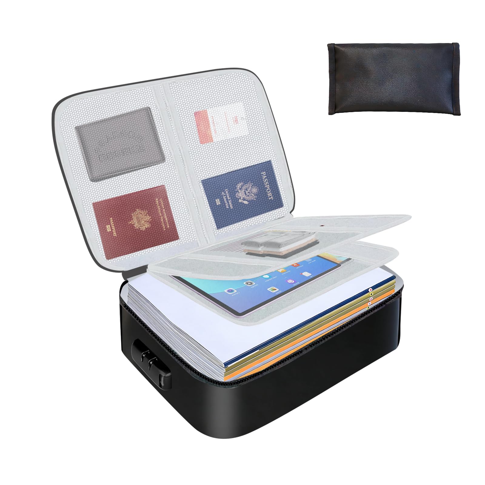 Boîte à documents ignifuge avec serrure et étanche format juridique 36cm