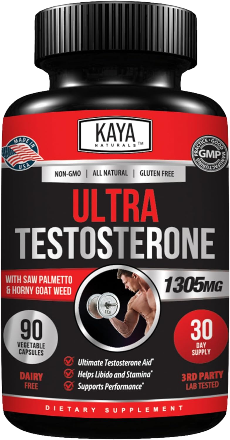 Kaya Naturals Ultra Testosterone - Men's Testosterone Booster with Tongkat Ali