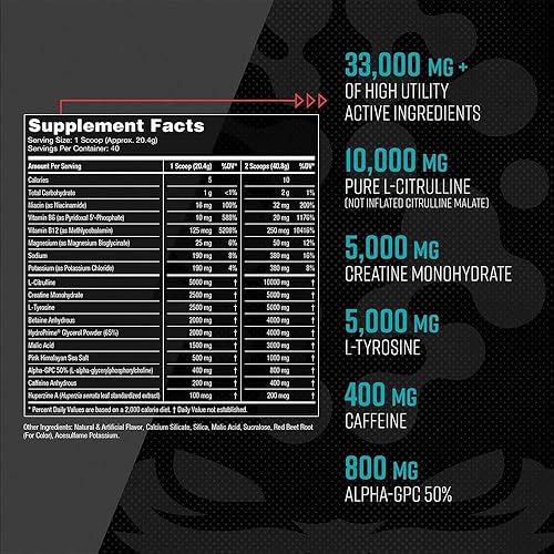 Miniatura 10 de Gorilla Mode - Complemento preentrenamiento Bombas Masivas Enfoque Láser Energía Potencia L-citrulina creatina glycerpump l-tirosina agmatina kanna
