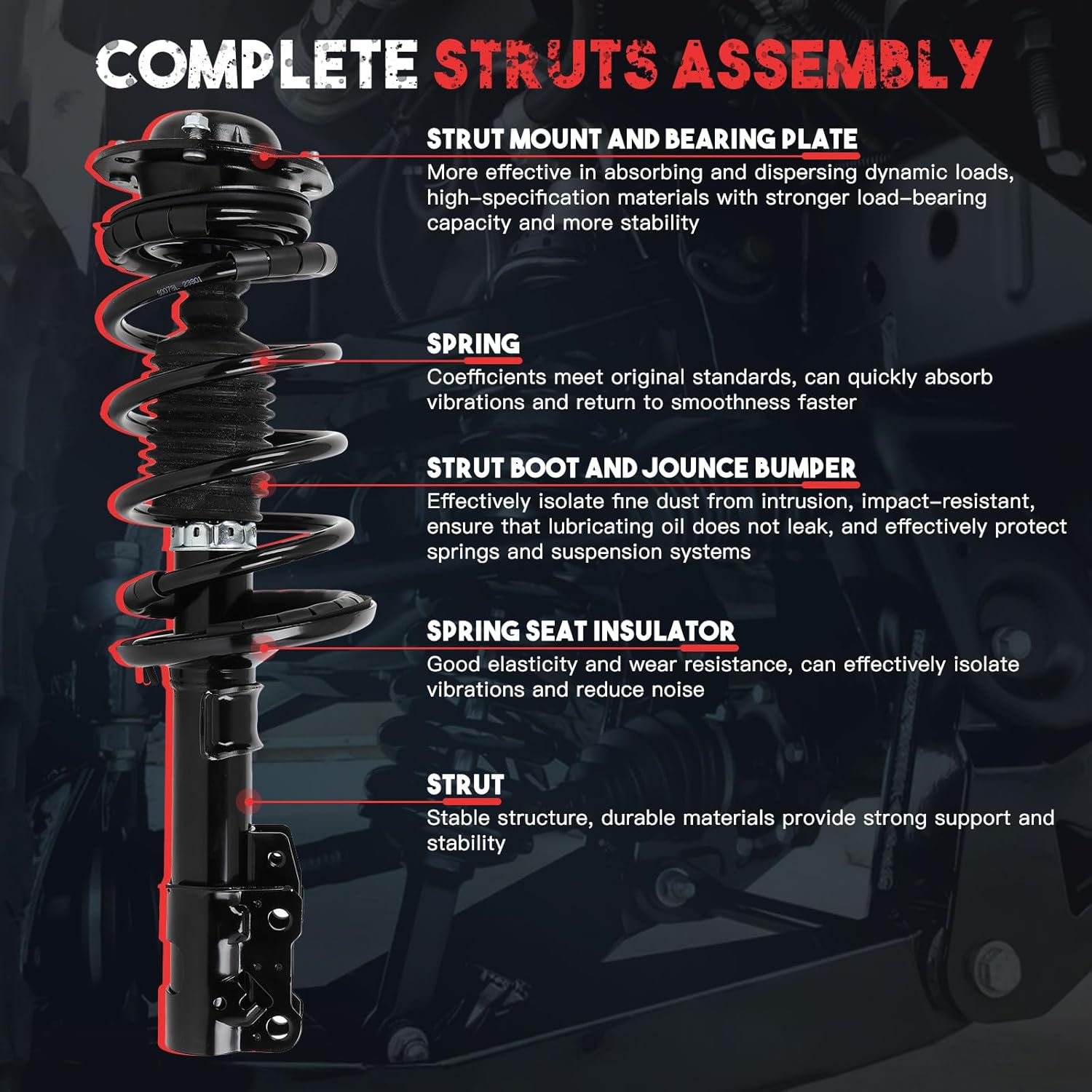 2x Front Left & Right Complete Struts & Suspension Kit Fit for Chevy for Cobalt 2005-2010 for Chevy for HHR 2006-2011 for Pontiac for G5 2007-2009 for Pontiac for Pursuit 2005-2006