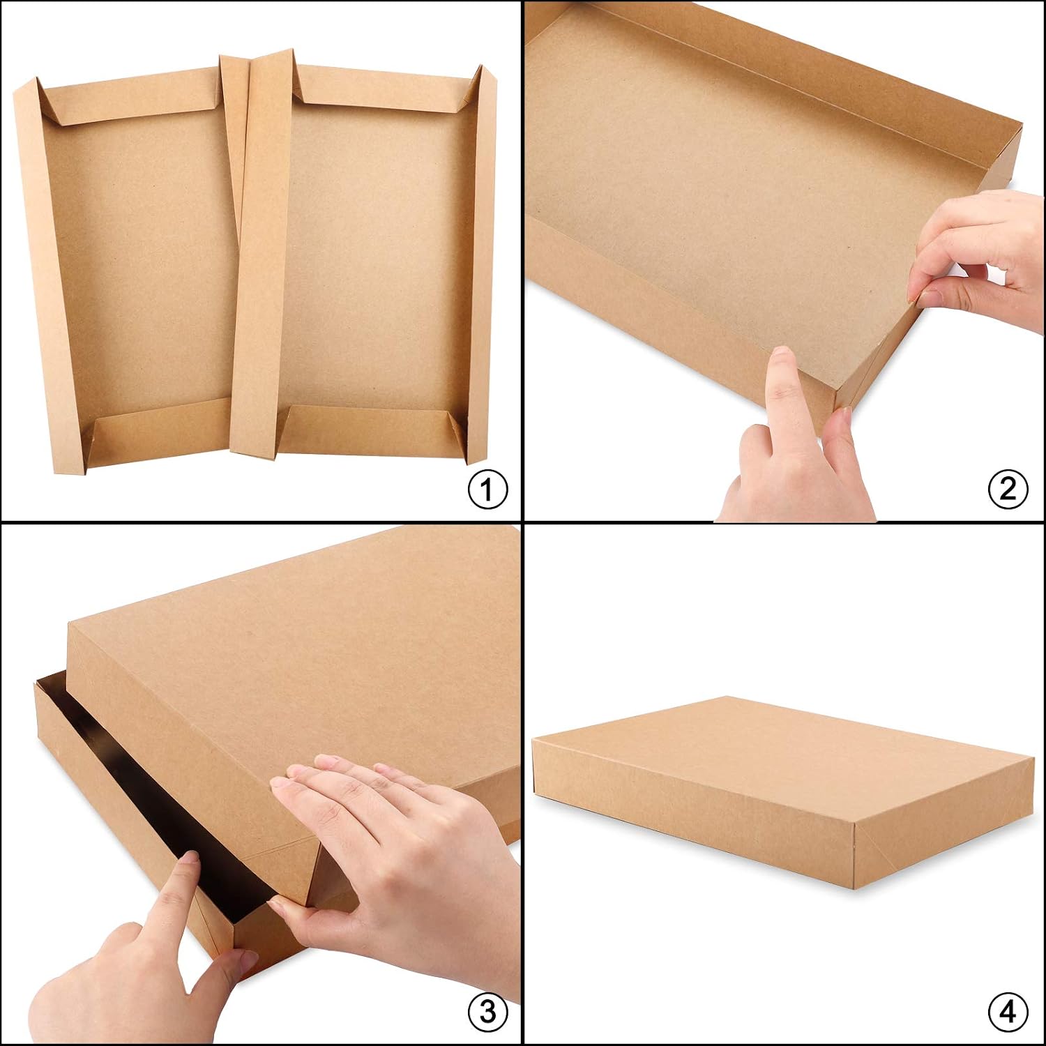 Moretoes 12pcs Shirt Gift Boxes, Brown Boxes with Lids for Clothes, Presents, Sweater, Robe 14x9.5x2 Wrapping Boxes for Valentine's Day, Christmas, Birthday, Father's Day, Holidays
