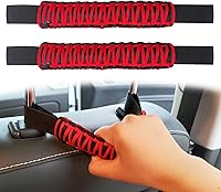 Vista 8 de Juego de 2 asas de agarre para reposacabezas, kit de asas de agarre de barra antivuelco del respaldo del asiento delantero y trasero del automóvil