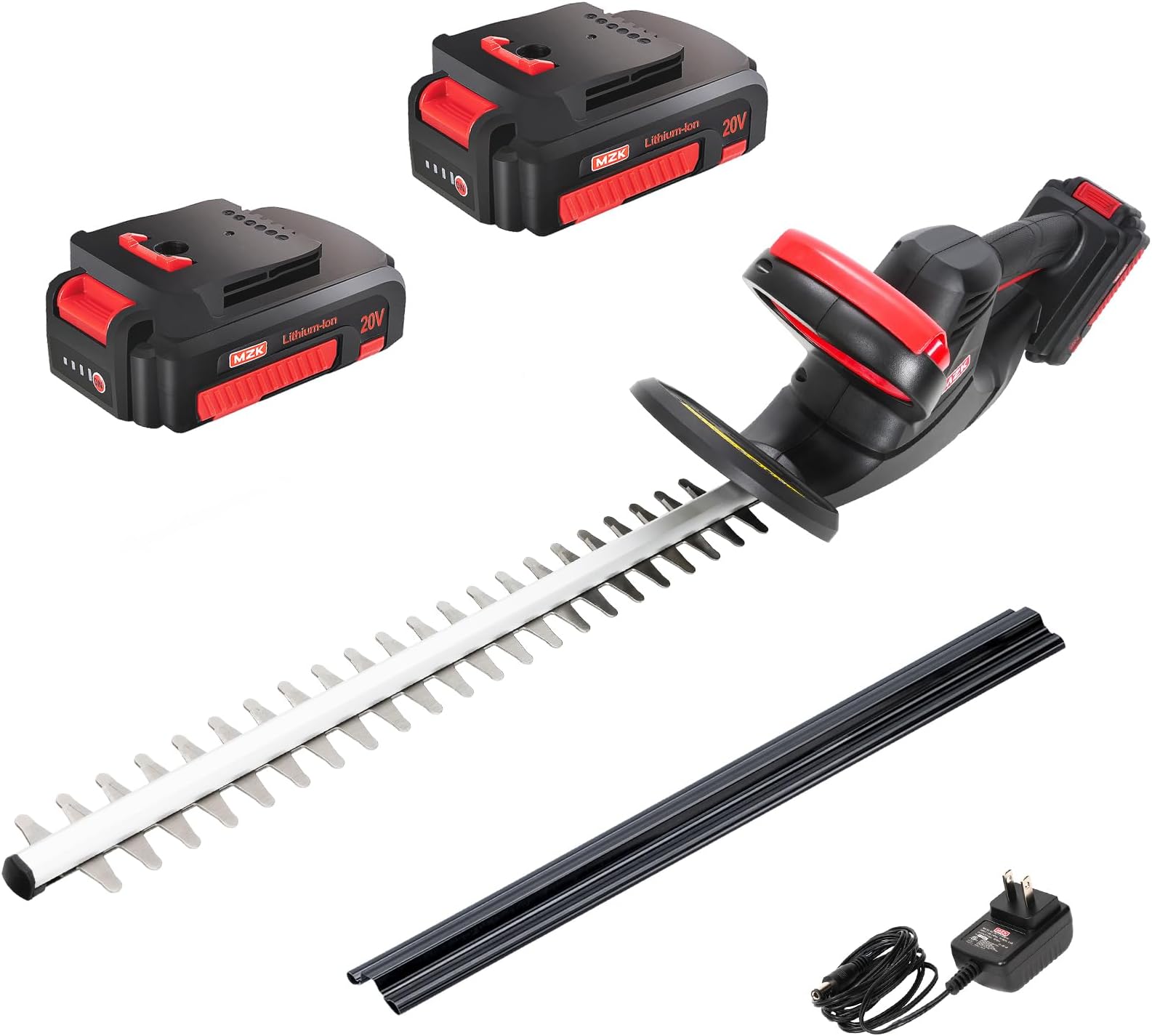 MZK 22'' Cordless Hedge Trimmer, 20V Bush Trimmer, Handheld Hedge Cutter, Grass Shrub Trimmer, Lightweight & Compact Trimmer(Battery & Charger Included)