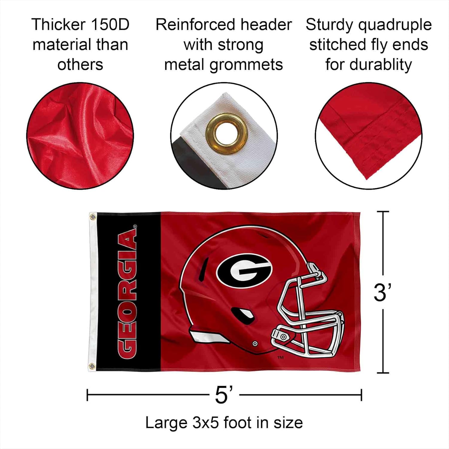 Georgia Bulldogs Football Helmet Flag