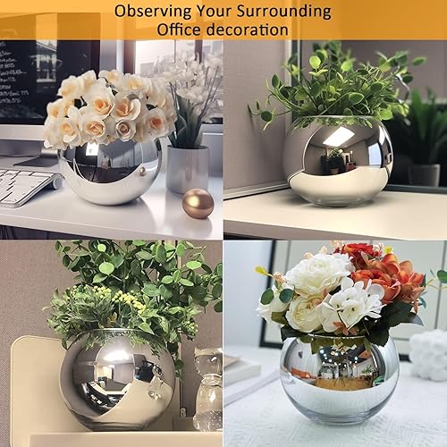 Miniatura 2 de SNDEC Accesorios de escritorio de oficina, espejo de cubículo de 4.2 pulgadas para ver detrás de ti, espejo de monitor de esquina para escritorio,