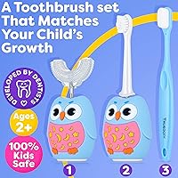 Vista 2 de Cepillos de dientes para niños en forma de U, cepillo de dientes automático para niños, cepillo de dientes en forma de U, cepillo de dientes