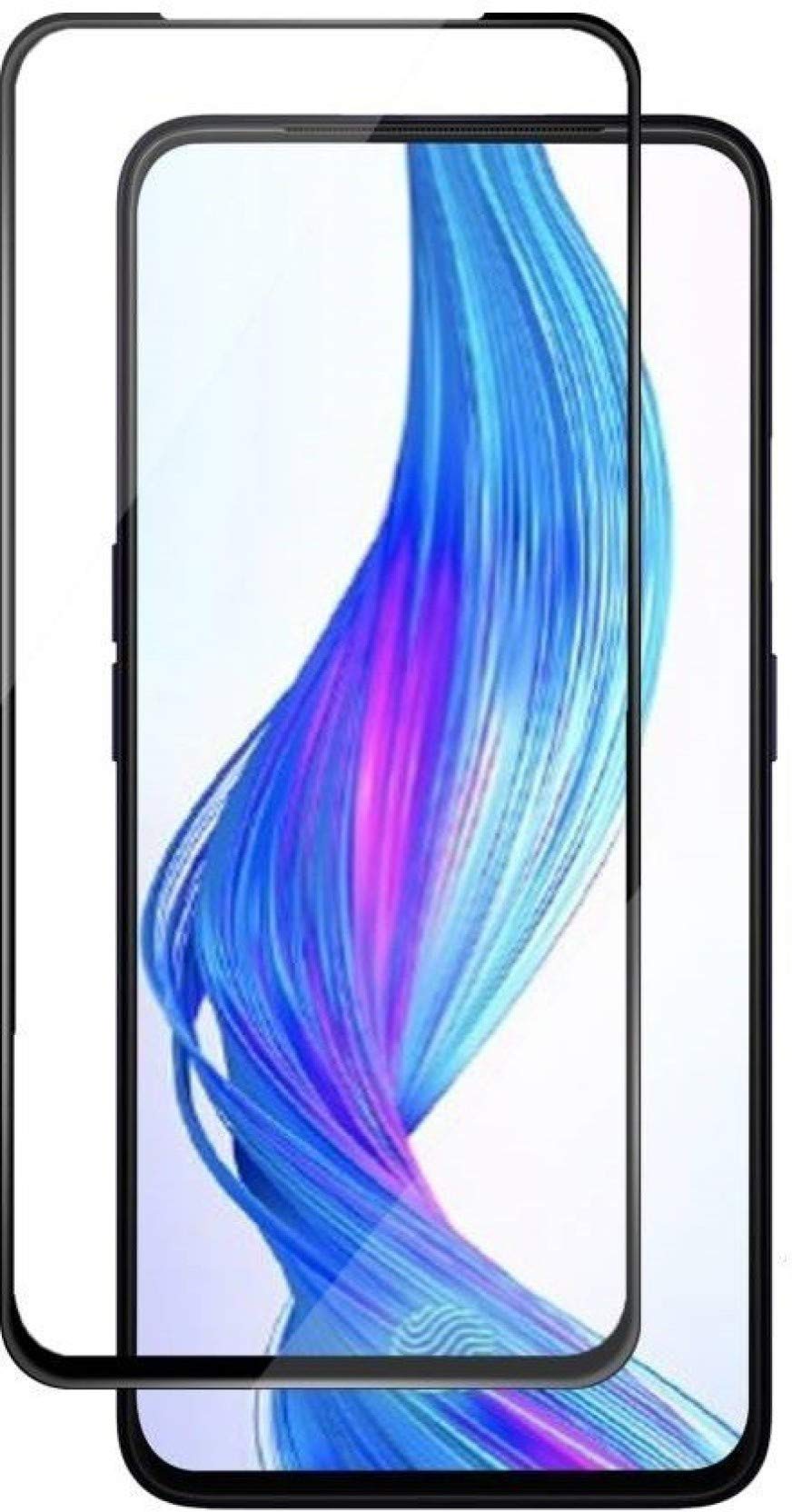 Efficia Shield Tempered Glass for Oppo Reno2 F Designed to Fit & Protect Smart Phone. Gorilla [Shatter Proof] [9H Hardness] - Black