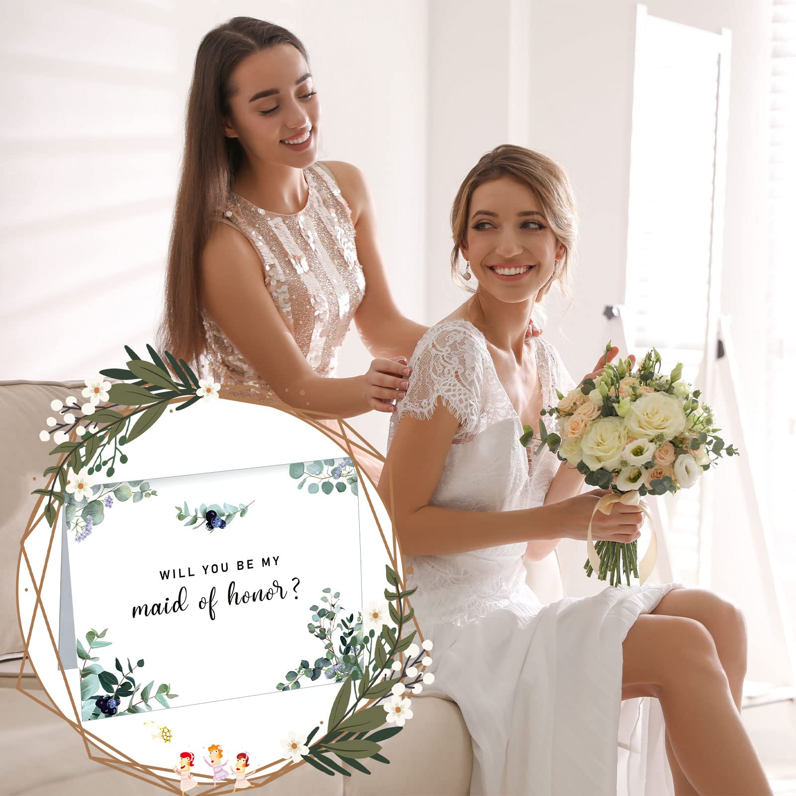will you be my bridesmaid dress card Bridesmaid Proposal Cards main image 1