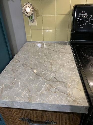 Miniatura 3 de RANRAN Papel de contacto de mármol para encimera, impermeable, papel de seda de hielo de jade, papel tapiz autoadhesivo para despegar y pegar, papel