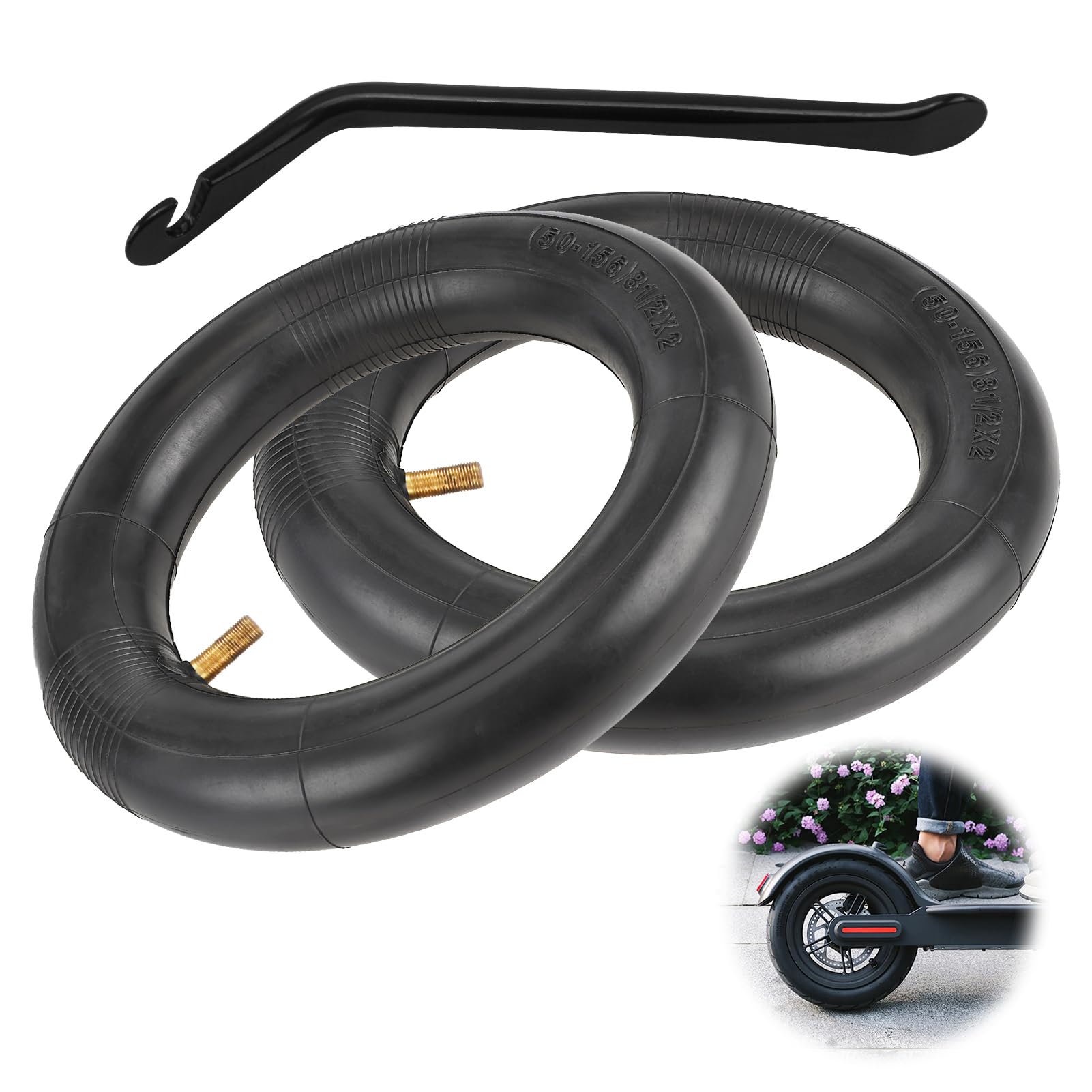 Amitor Lot de 2 chambres à air pour scooter électrique - 8 1/2 x 2 l - Pour Xiaomi Pro 2 Pro 1S M365, 8 1/2 x 2 - Chambre à air Amitor Lot de 2 chambres à air pour scooter électrique - 8 1/2 x 2 l - Pour Xiaomi Pro 2 Pro 1S M365, 8 1/2 x 2 - Chambre à air