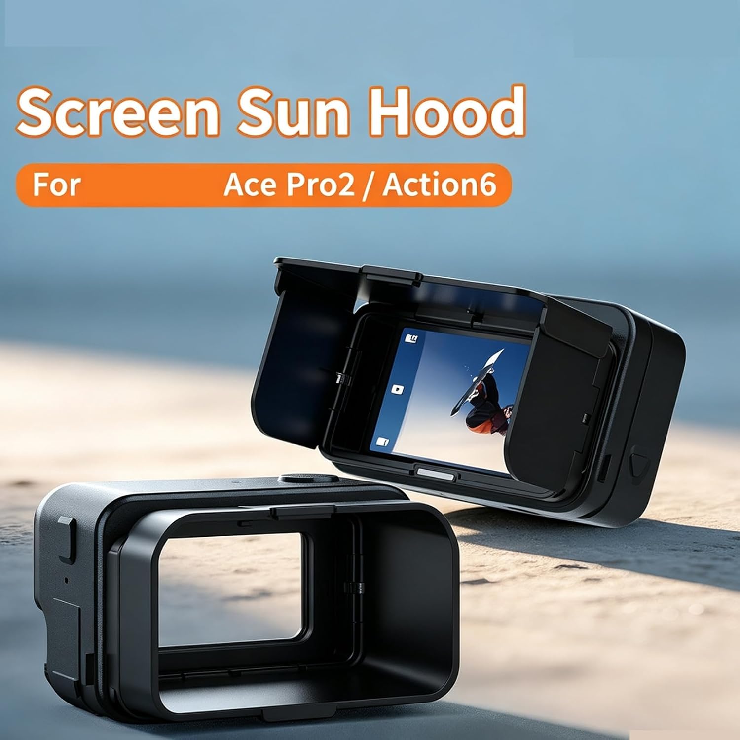 Screen Sun Hood for DJI Osmo Action 6/Action 5 Pro/Action 4/3, for Insta360 Ace Pro 2, Foldable Magnetic Anti-Glare Viewfinder Cover with 20g Ultra-Light Design image 3