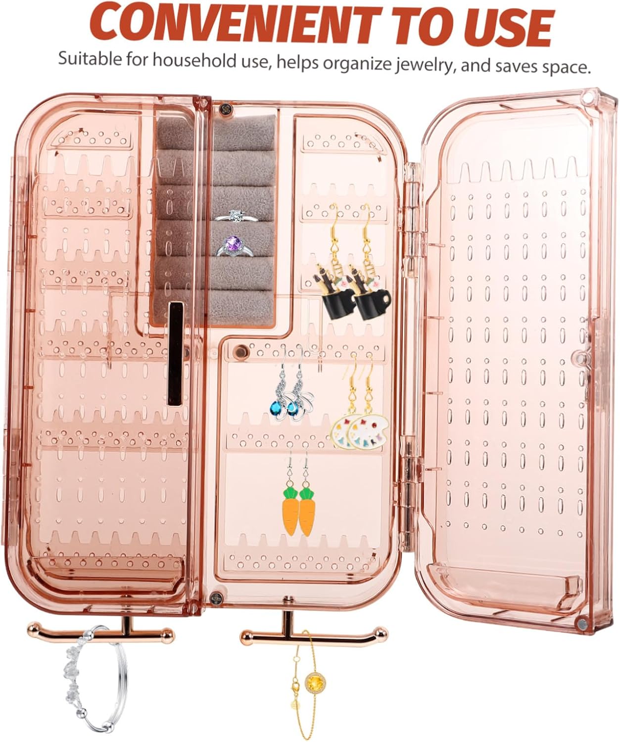 Wall Hanging Earring Holder Multi Grids PET Jewelry Organizer Xmas image 5