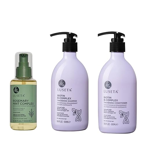 Luseta B-Complex - Set de champú y acondicionador con aceite de romero para el cabello