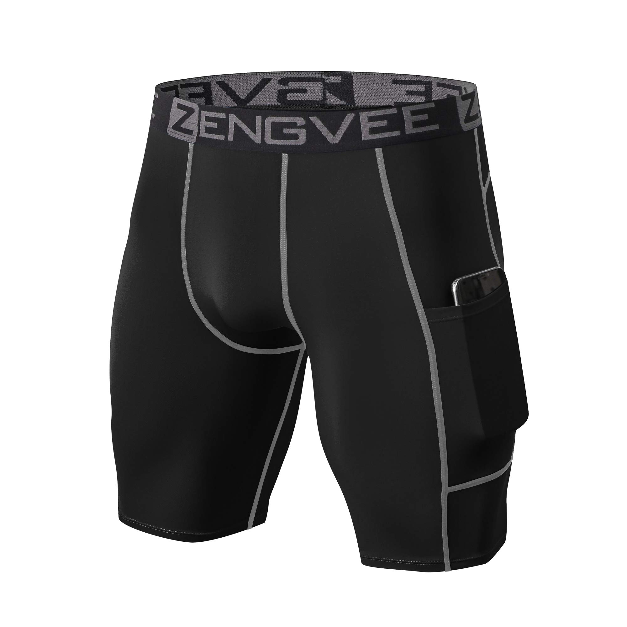 Image secondaire de ZENGVEE Lot de 3 Shorts de Compression pour Hommes - Idéal pour Course et Entraînement