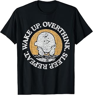 Charlie Brown Wake Up Overthink Sleep Repeat T-Shirt