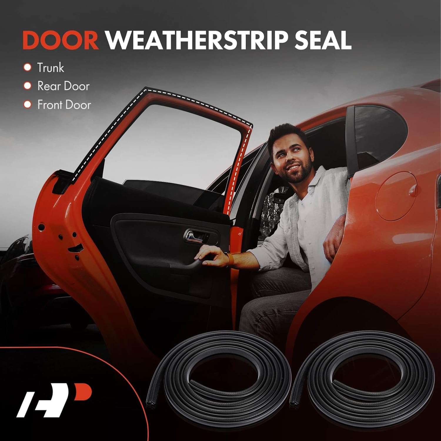 A-Premium 2PCS Rear Car Door Weather Stripping Seal Strips Compatible with Chevrolet Silverado 1500, Silverado 1500 2500 HD, Avalanche 1500 2500, C1500 K1500 Suburban & GMC Sierra 1500 HD Classic