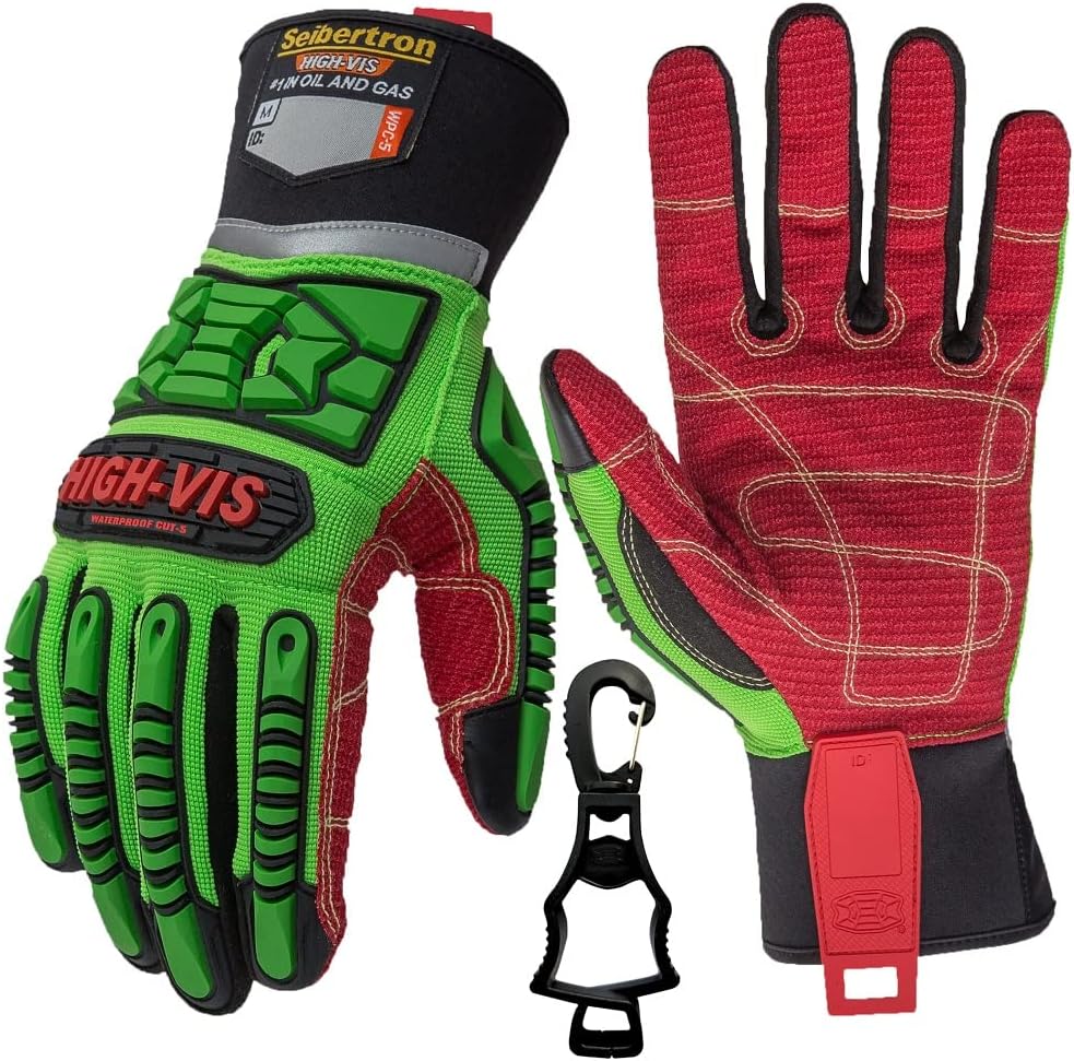 Seibertron High-Vis Series Cut Resistant Reducing Anti-Impact Mechanics Heavy Duty Safety Rescue Oil and Gas Gloves