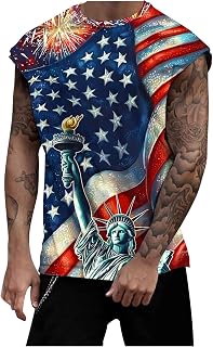 Generic American Flag Tank Tops Men 4th of July Independence Day Patriotic T-Shirts Sleeveless Graphic Tees Summer Gym Tanks
