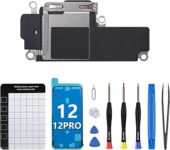 for iPhone 12 Loud Speaker Buzzer Module Replacement OEM for iPhone 12 Pro Assembly Loudspeaker Ringer Sound Connector Part Audio with Complete Repair Tools Kit for A2172 A2402 A2403 A2404