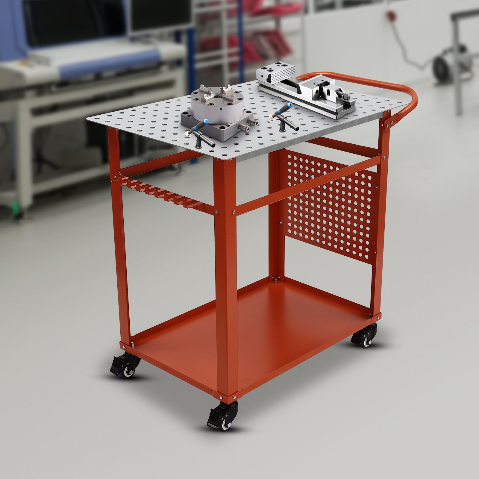 Mesa de soldadura, mesa de soldadura móvil, mesa de soldadura, banco de trabajo de acero al carbono, mesa de trabajo para soldadura, banco de trabajo móvil, mesa de soldadura