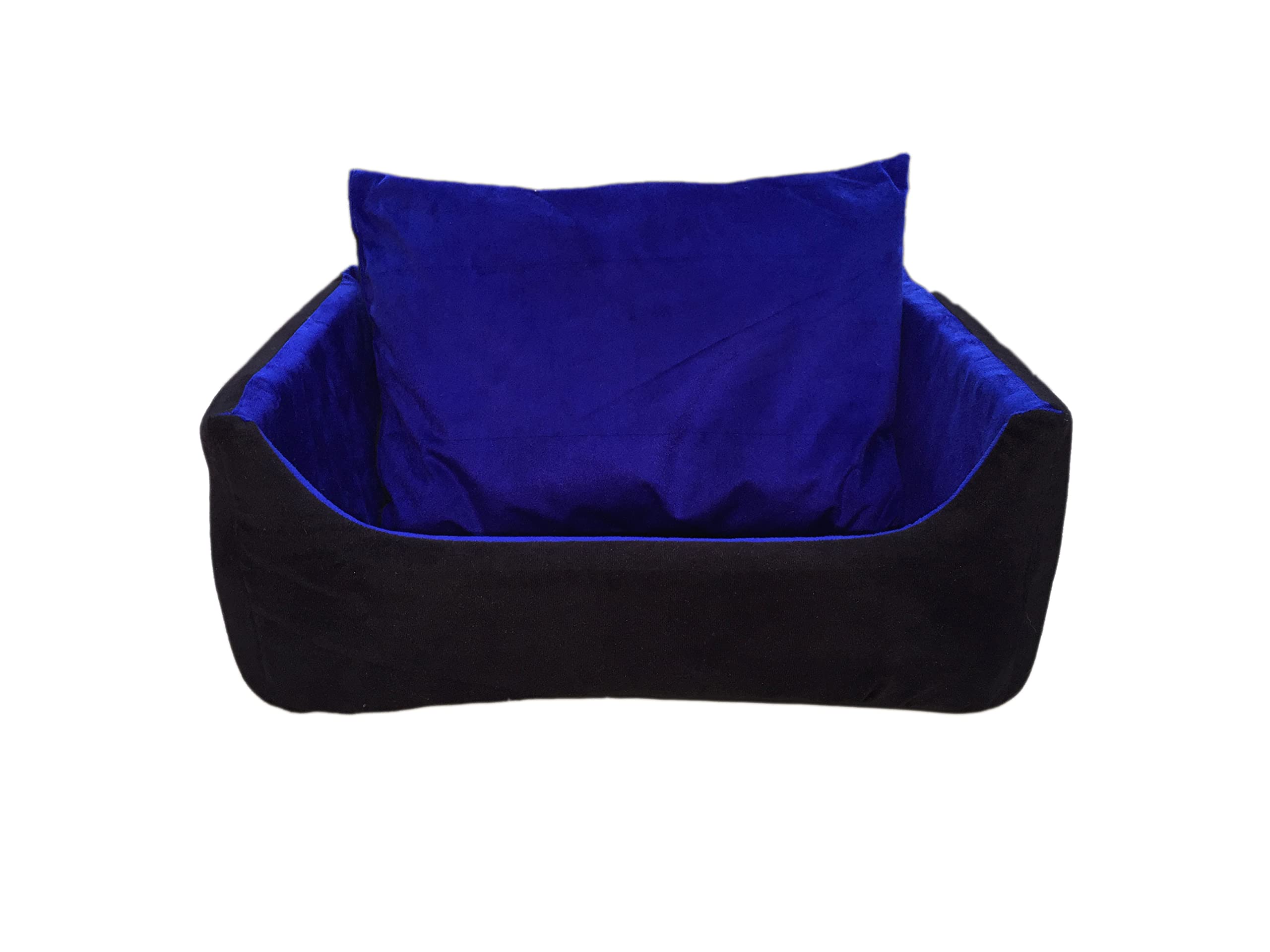 Poofys Pet Island Dog Bed Medium Size for Medium Size Dog and Cat Square Shape Dual Color Blue Black Ultra Soft Velvet Fabric Polyester Fill Reversiable Pet, Animal, Puppy and Kitten Bed (B0BXH76YL3) Amazon Price History, Amazon Price Tracker