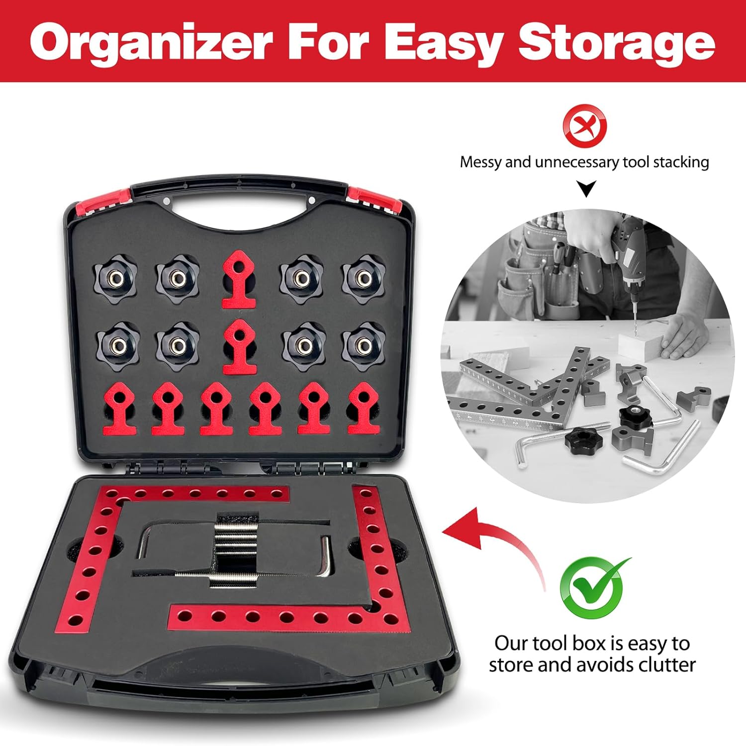 Corner Clamps for Woodworking - 90 Degree Clamp 4 Pack 5.5“x 5.5” Aluminum Alloy Right Angle for Woodworking Corner Clamp Toolsand Equipment L Square Aluminum Angle Clamp Tool