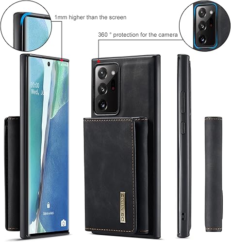 Miniatura 7 de DG. MING - Funda magnética desmontable 2 en 1 para Samsung Galaxy Note 20 Ultra, funda protectora delgada de cuero retro con cartera extraíble de