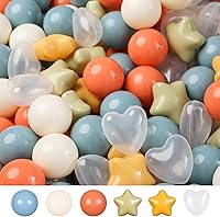 Vista 25 de Bolas de hoyo de TRENDPLAY en forma de estrella y corazón para niños pequeños - 50, 100, 200, 500 piezas de bolas de plástico para diversión y juego