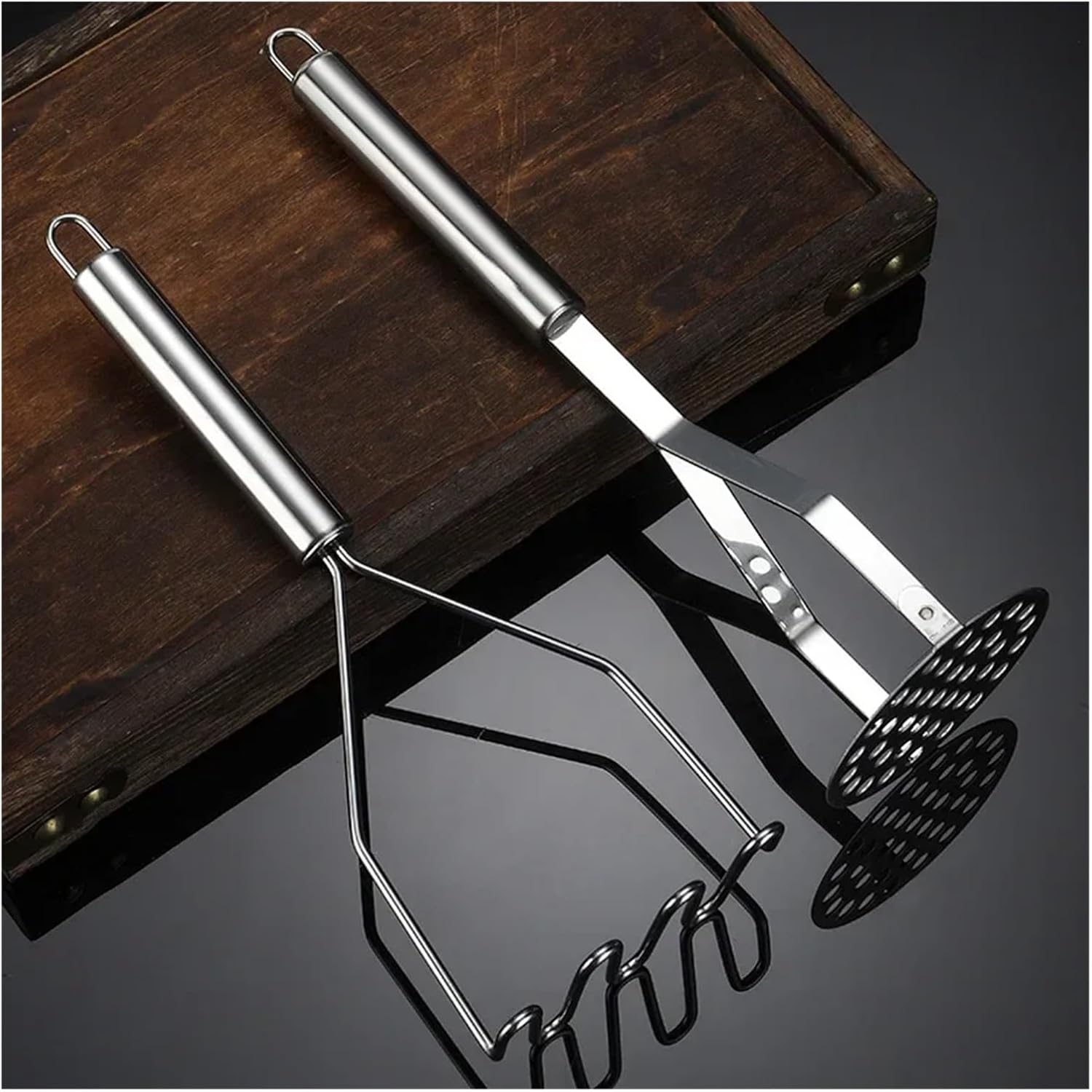 Stainless Steel Potato Masher Manual Fruit Vegetable Pressure Mud Machine Kitchen Crusher Complementary Gadget(Egg type)