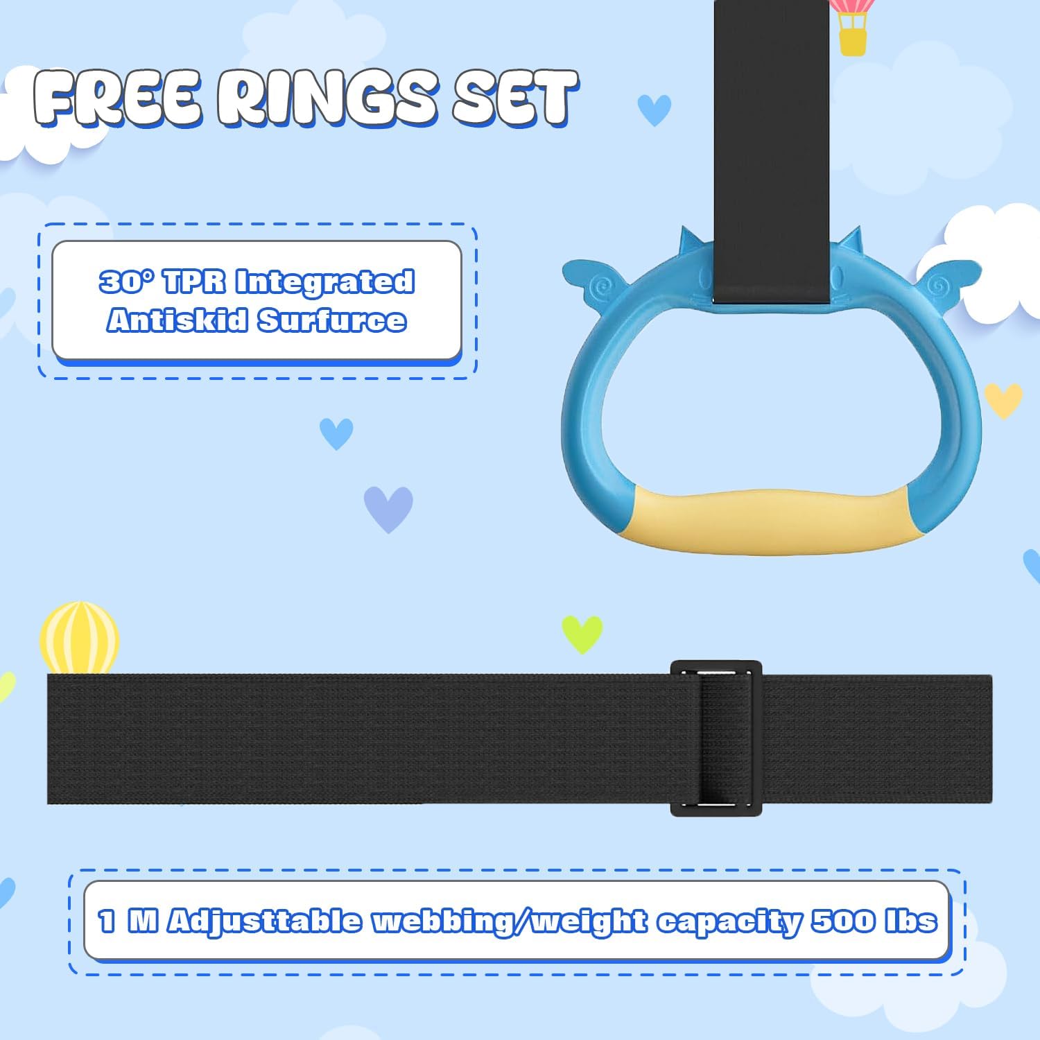 Safly Fun Foldable Gymnastics Bar for Kids, Adjustable 35"-51", Sturdy 145 lbs Capacity, Easy-to-Assemble, Gymnastics Equipment for Kids for Indoor/Outdoor Training