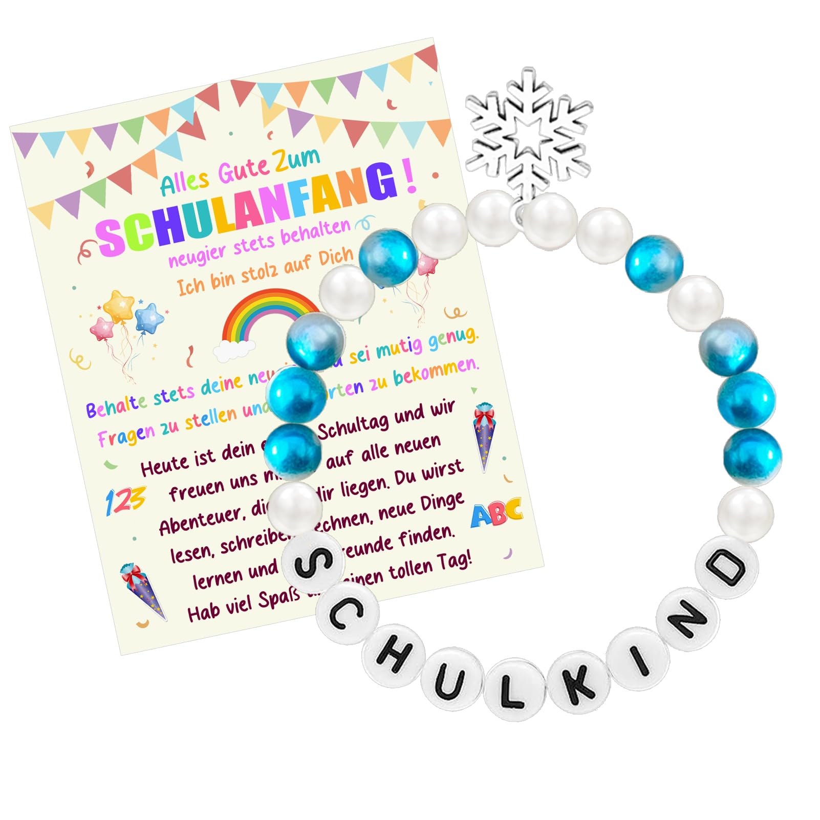 Schulkind Einschulung Jungen und Mädchen- Schulkind Geschenk - Geschenk Einschulung Mädchen Armband Schulkind(Farbe)