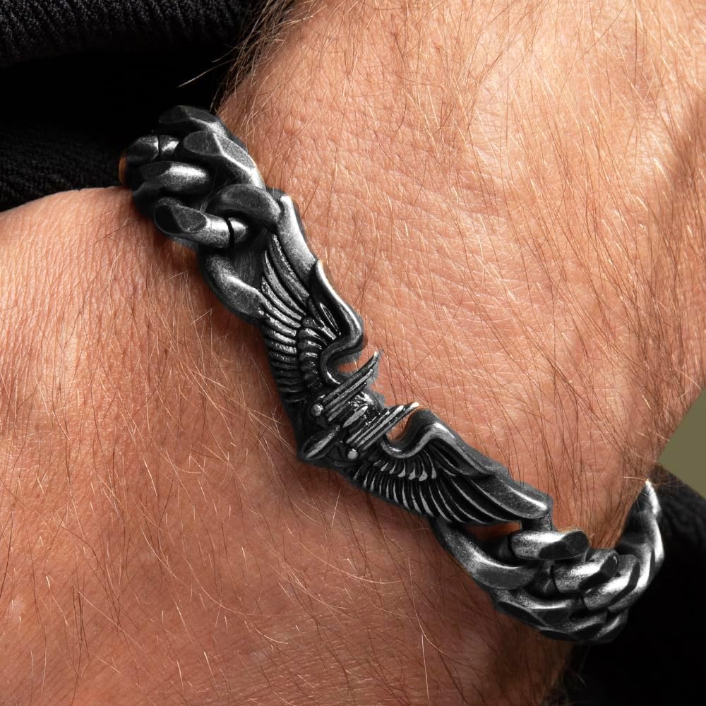 Hero Company Masters Of The Air Cuban Link Bracelet: Helps Pair Veterans With A Service Dog or Shelter Dog