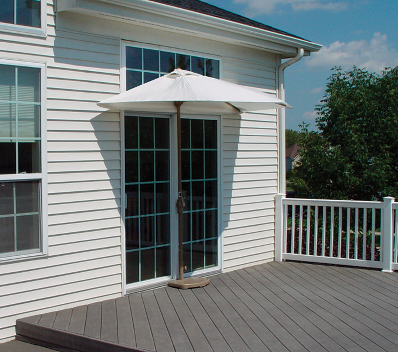 Blue Star Group Off-The-Wall Brella Natural Olefin Half Umbrella, 9'-Width, White