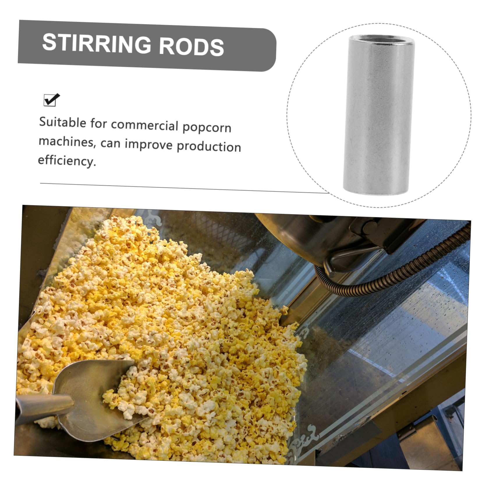 MAGICLULU Metal Popcorn Machine Accessory Stirring Rod Shaft Socket for Easy Installation Durability