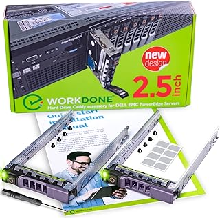 WorkDone 2-Pack - 2.5" Hard Drive Caddy Tray G176J Compatible for Dell PowerEdge Servers - R320 R420 T420 T620 R620 R720 R720XD R820 R920 and More - Hot Plug Adapter Sled - Setup with Detailed Manual