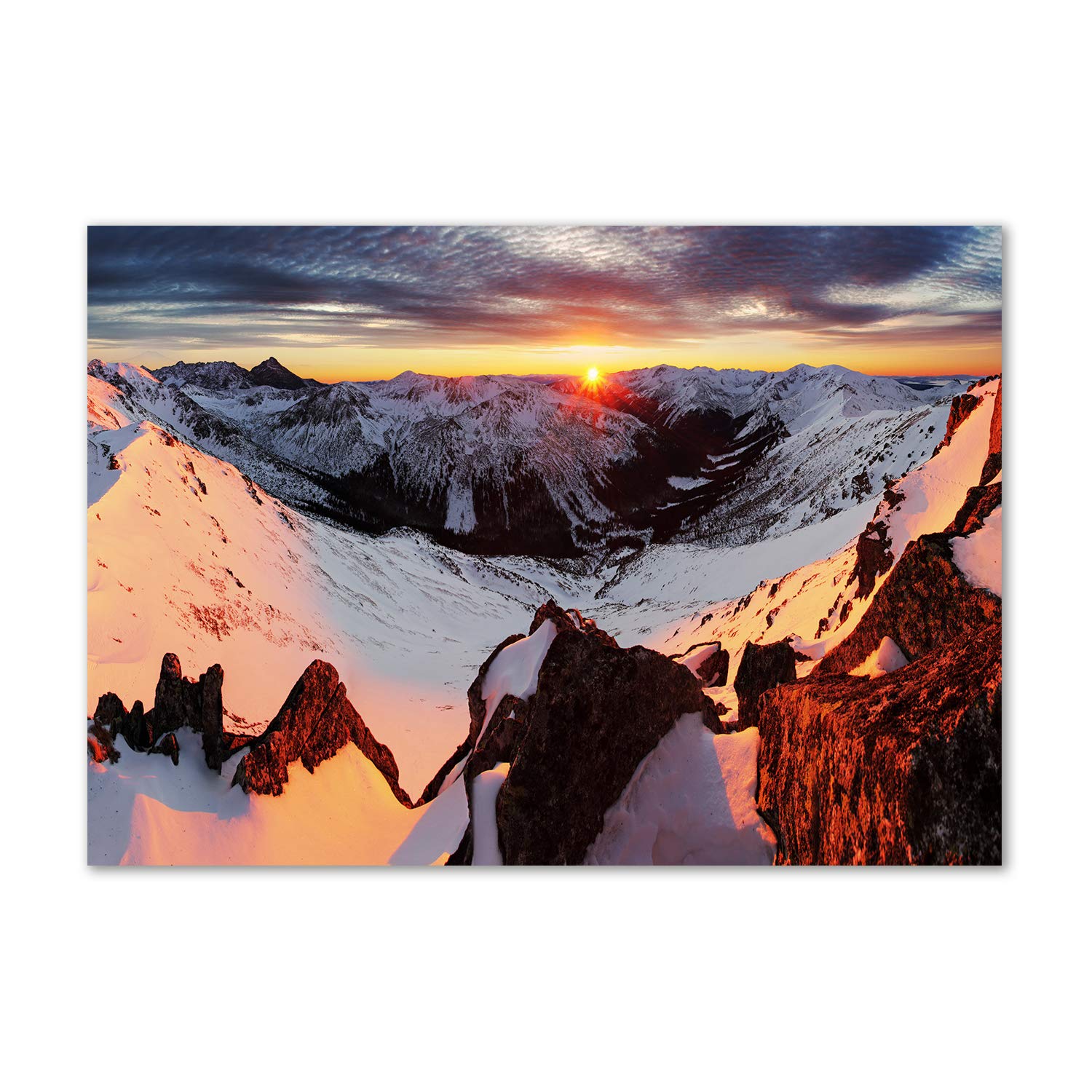 Tableau en verre acrylique Montañas en Invierno Tulup pour décoration murale moderne