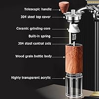 Vista 6 de Manual Coffee Grinder, Stainless Steel Body Coffee Bean Grinder, Adjustable Ceramic Conical Mill,Foldable Handle Portable Coffee Grinders