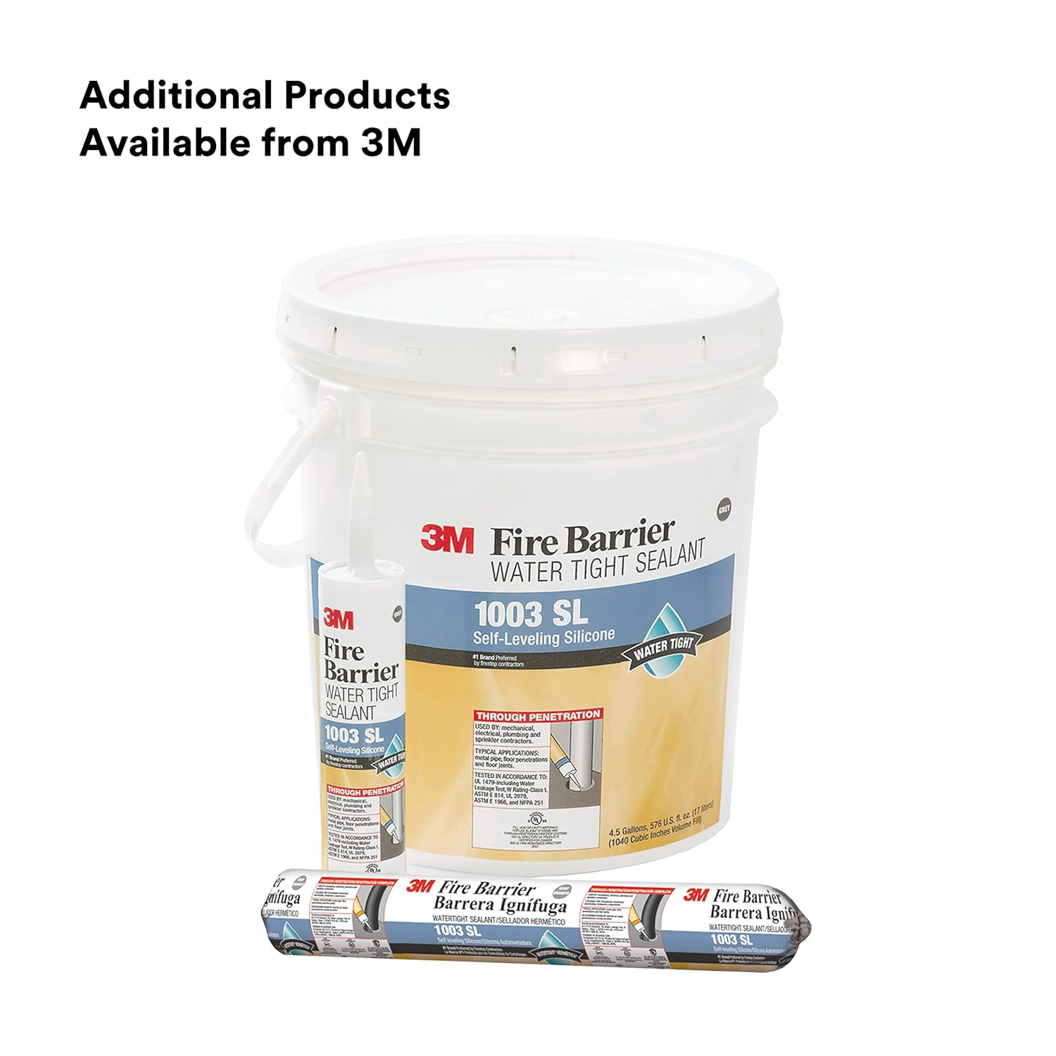 3M Fire Barrier Water Tight Sealant 1003 SL, Gray Color, Ready-To-Use, Single Component, Neutral Cure, Self-Leveling Silicone, 20 fl oz Sausage Pack