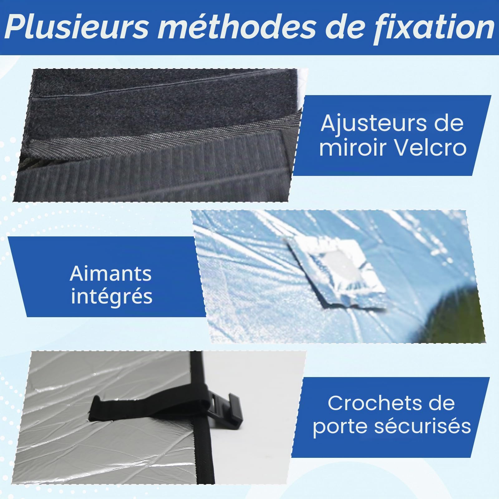 Housse de pare-brise avant pour camping-car avec deux fermetures éclair, compatible avec FIAT Ducato, Peugeot Boxer, Citroën Relay X250/X290 (2006+), housse de pare-brise argentée, imperméable
