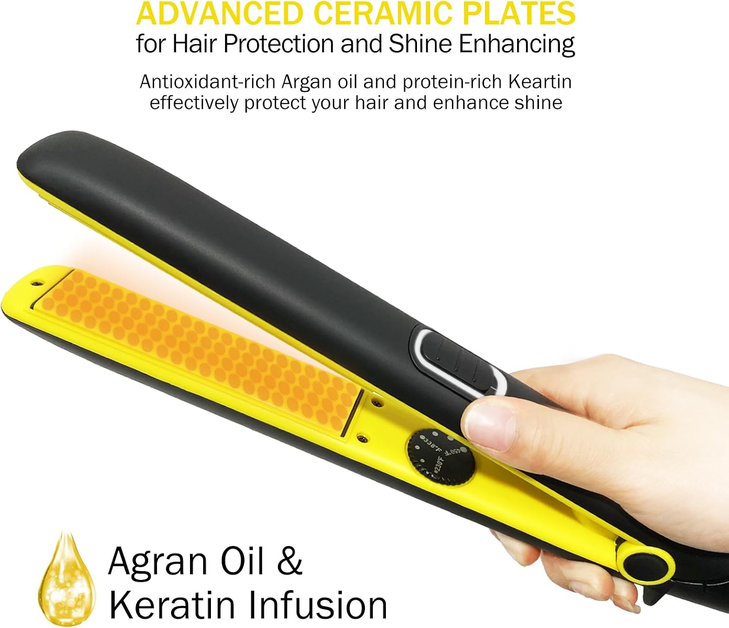 IBROO Flat Iron Ceramic Hair Straightener, 15% Plus Long 1 inch Tourmaline Curling Straightening Iron in One, 230 to 450℉ Straight Iron for Black Women Hair, Dual Voltage Flatiron 110v-220v for Travel