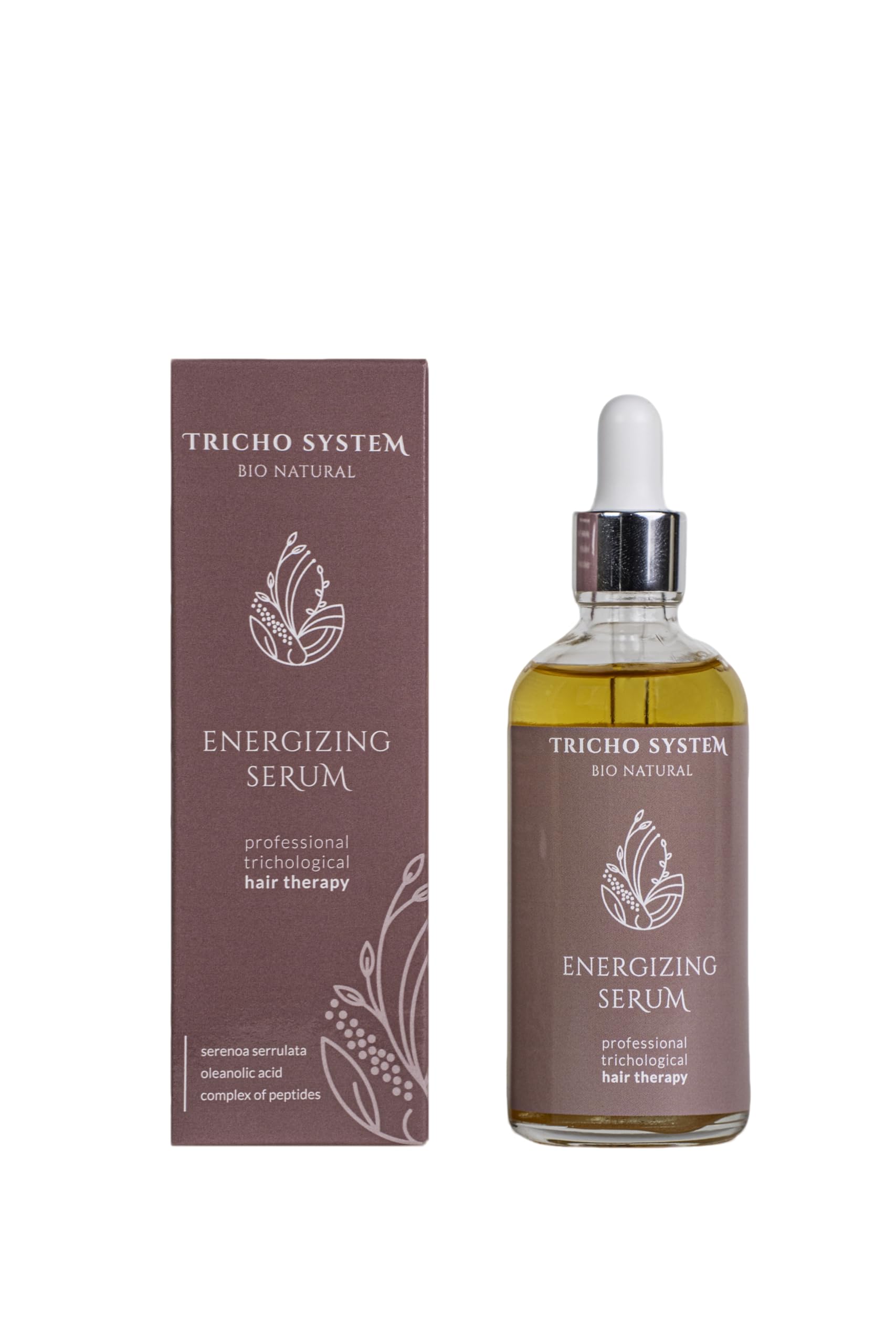 BIO NATURAL Profesjonalne Serum do Włosów, Naturalna Terapia Trychologiczna Wzmocnienie, Regeneracja i Stymulacja Wzrostu Serenoa Serrulata, Peptydy, Kwas Oleanolowy