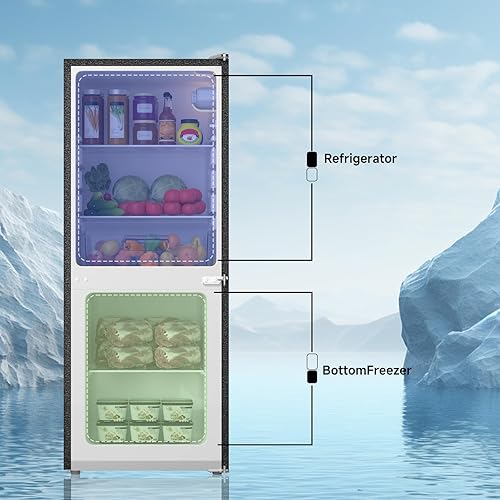 Miniatura 3 de BANGSON Refrigerador pequeño de 4.0 pies cúbicos con congelador, refrigerador pequeño con congelador inferior, para apartamento, dormitorio,
