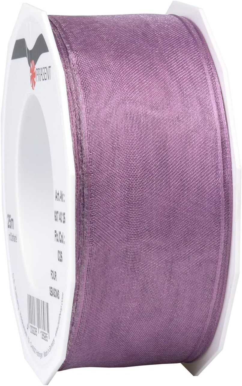 FOUR SEASONS Organza Ribbon, Bordeaux, 60 mm-25 m