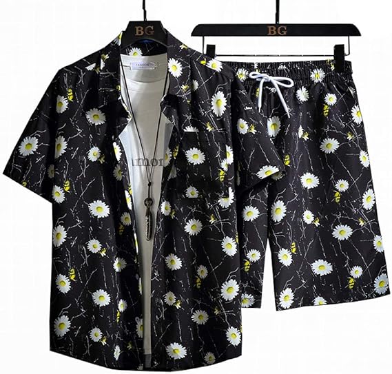 Amazon アロハシャツ 上下セットメンズ オシャレ 大きいサイズ 半袖 ハワイアンシャツ ビーチシャツ 夏服 5分袖 かりゆしウェア 柄シャツ クール リゾート 通気 軽量 速乾 プリント 祭り 海水浴 日焼け止め Uvカット 花火大会 シャツ 通販