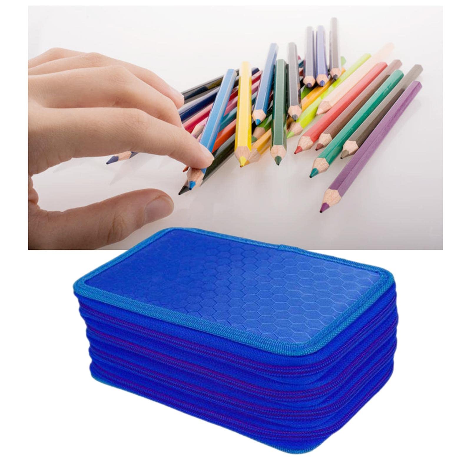 Federmäppchen mit 72 Fächern für Aquarellstifte, Marker, Jungen, Mädchen, Kunstbedarf, blau, 72 Löcher, Stil B, 3 Set (72 Loch Tasche, Stil B), Style B