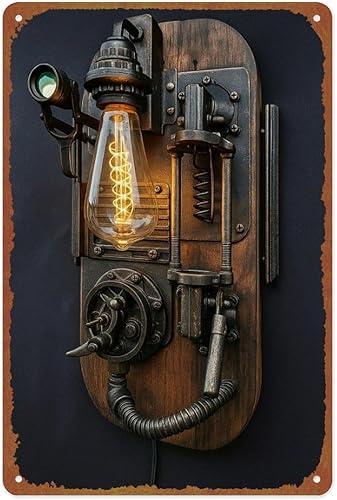 Retro Steampunk Style Industrial Wall Metal Logo Metal Tin Sign Wall Decor Funny Vintage Tin Sign Poster For Cafe Bar Restaurant Supermarket Shop 8