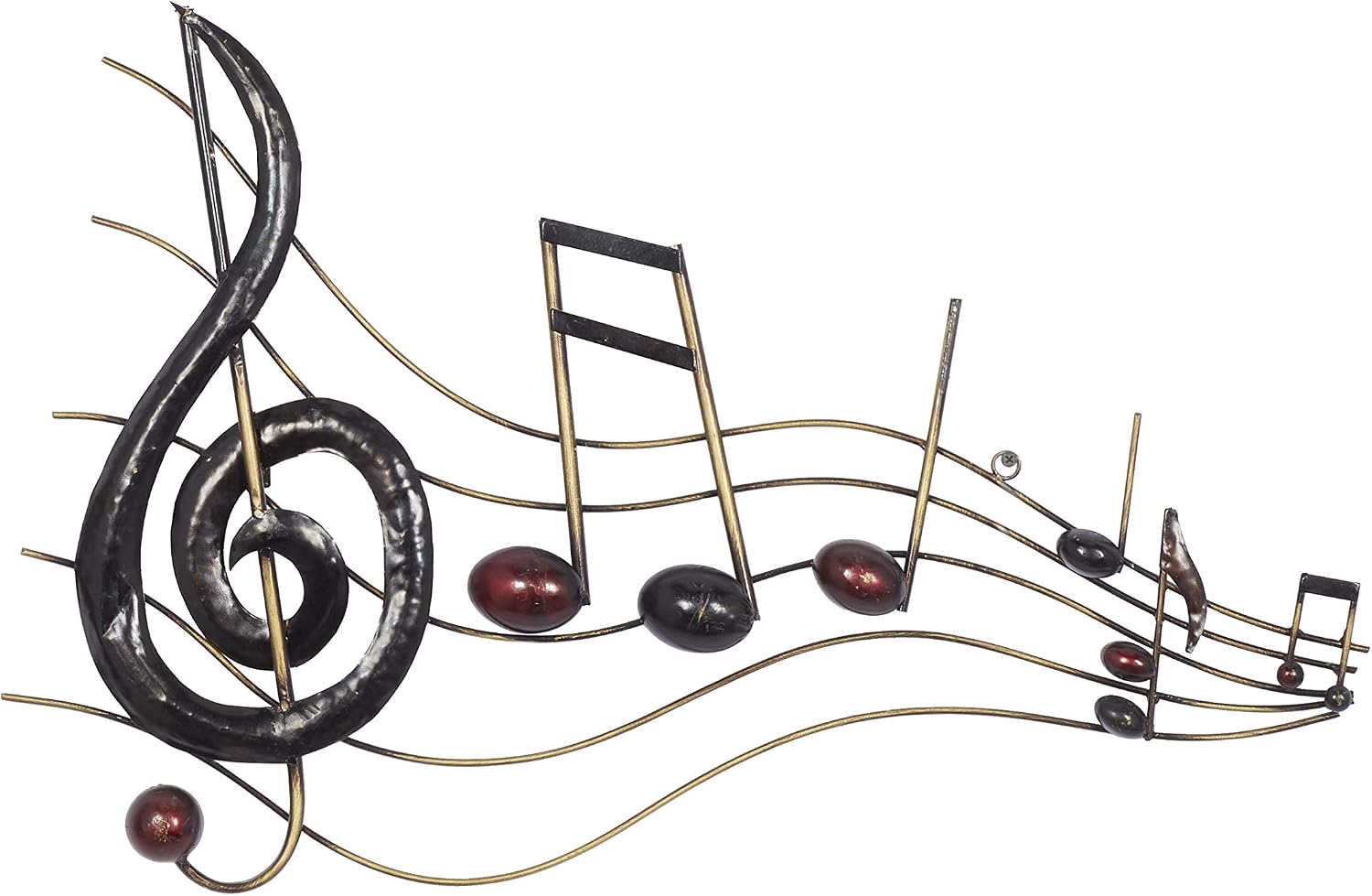 Deco 79 Metal Music Notes Wall Decor, 26" x 18" x 1", Brown