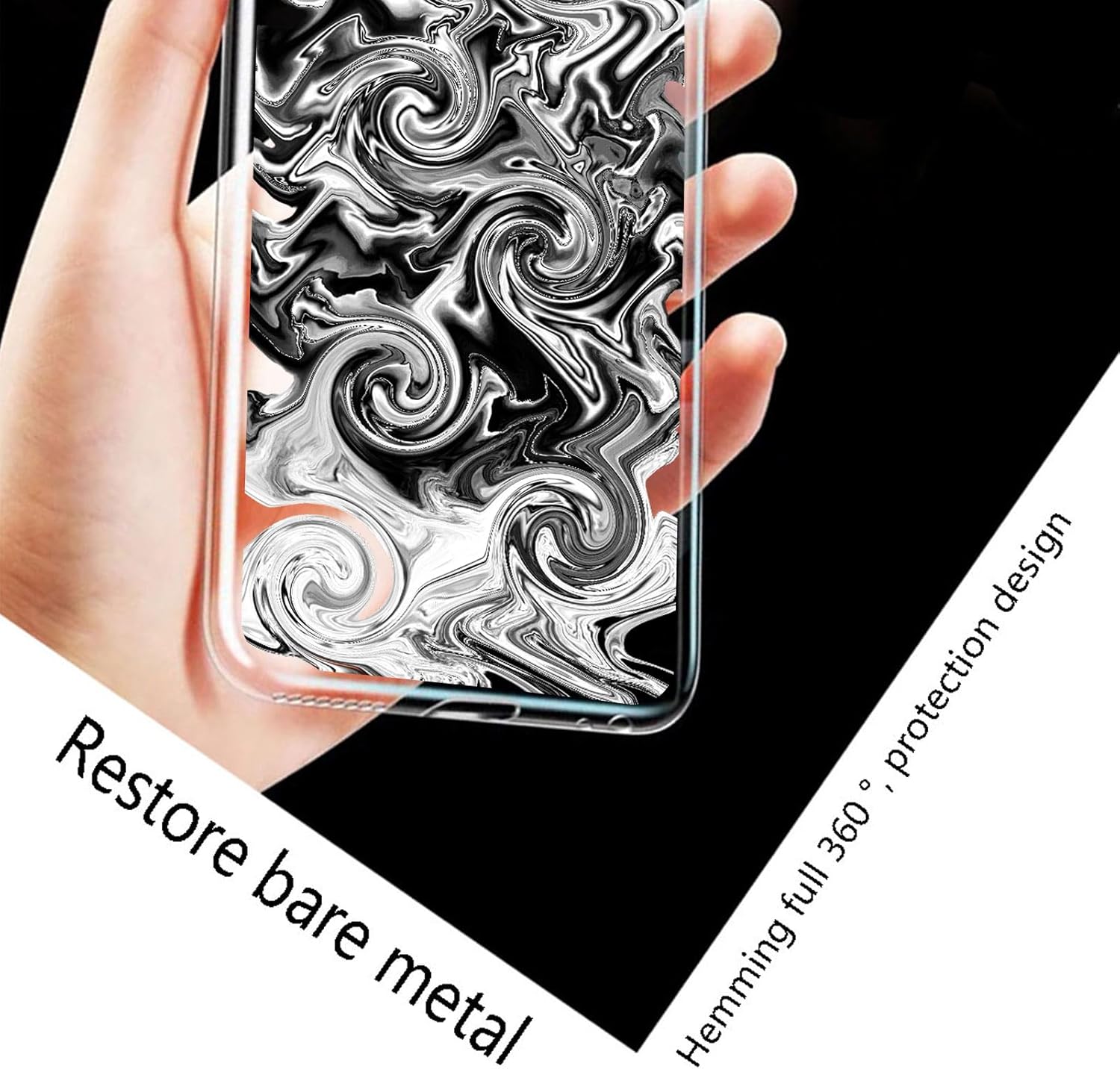 for Doogee DK10 (6.67") Phone Case + Tempered Glass, Shockproof Cover Bumper Shell Soft Silicone Anti-Scratch Clear Case + 9H Hardness Screen Protector - Ink