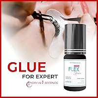 Vista 2 de THE LASH SUPPLY Pegamento de extensión de pestañas Flex Strong Hold de 0.17 onzas, suministros de extensión de pestañas, viscosidad media, retención